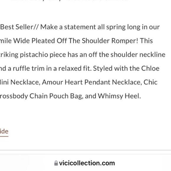 Vici smile wide pleated off shoulder romper - Picture 5 of 10